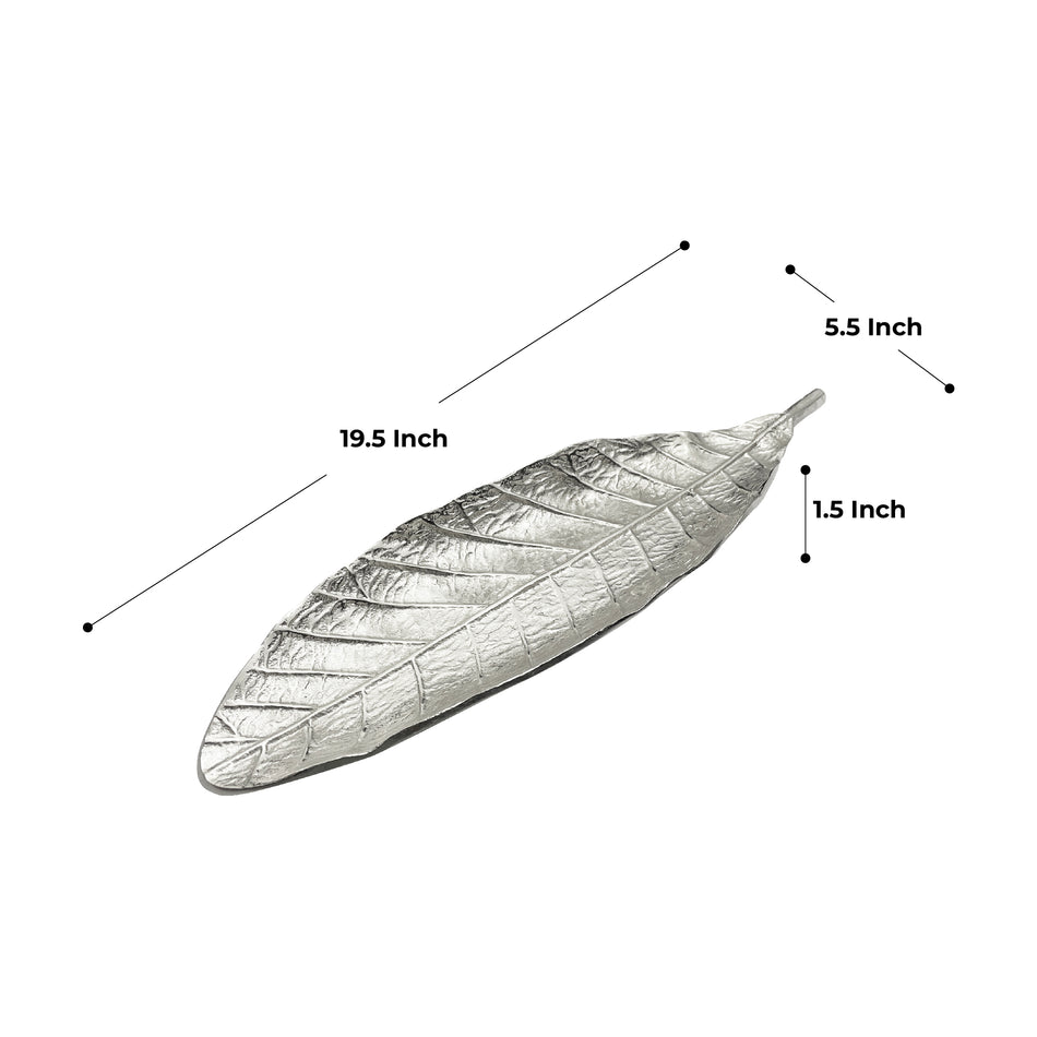 GOLDEN & SILVER LONG LEAF TRAY Z1821