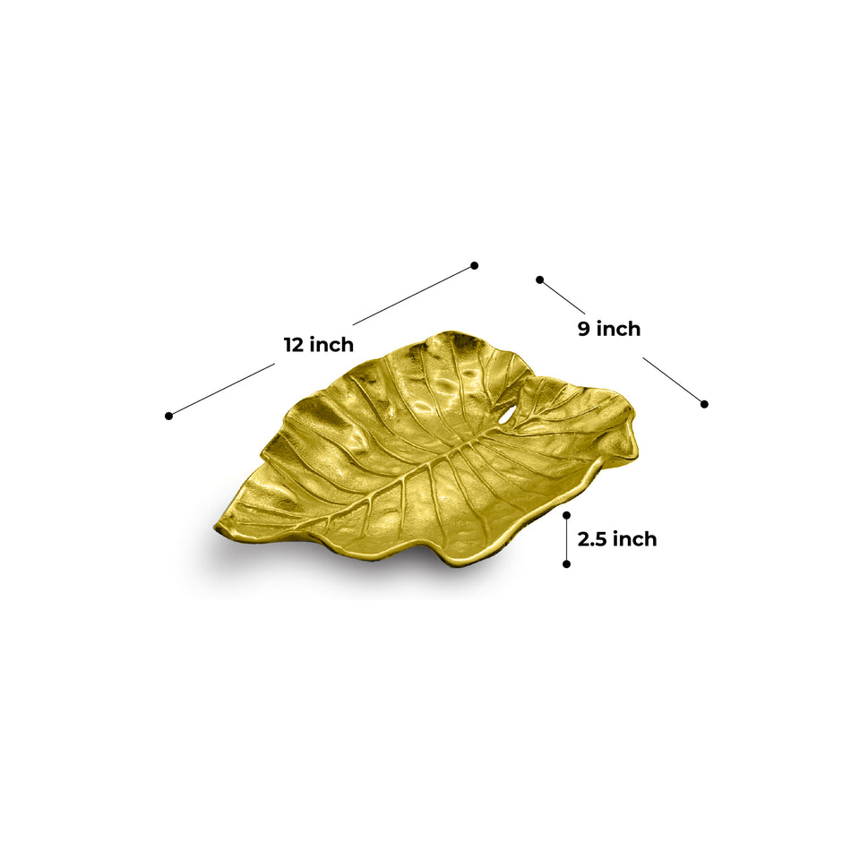 GOLDEN LEAF SHAPED TRAY Z1823