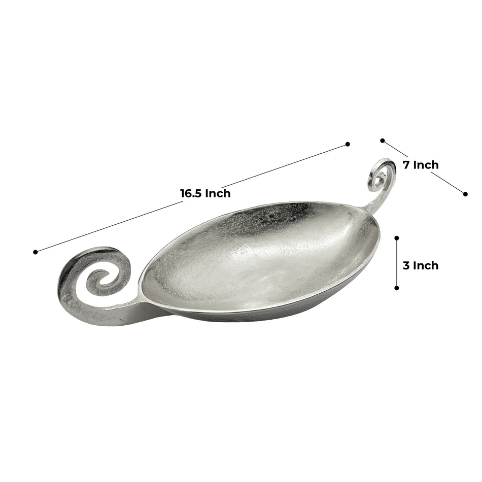 GOLDEN & SILVER BOAT SHAPED TRAY Z1802