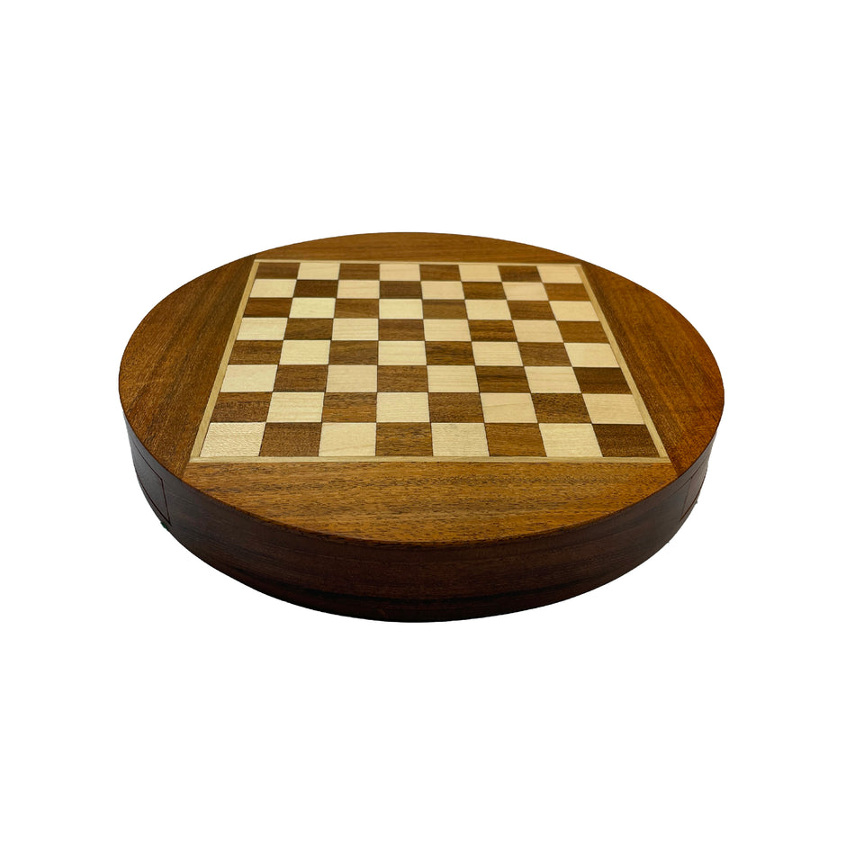 9" Sh/W Magnetic Round Chess W/Drawer W/Foam Tray