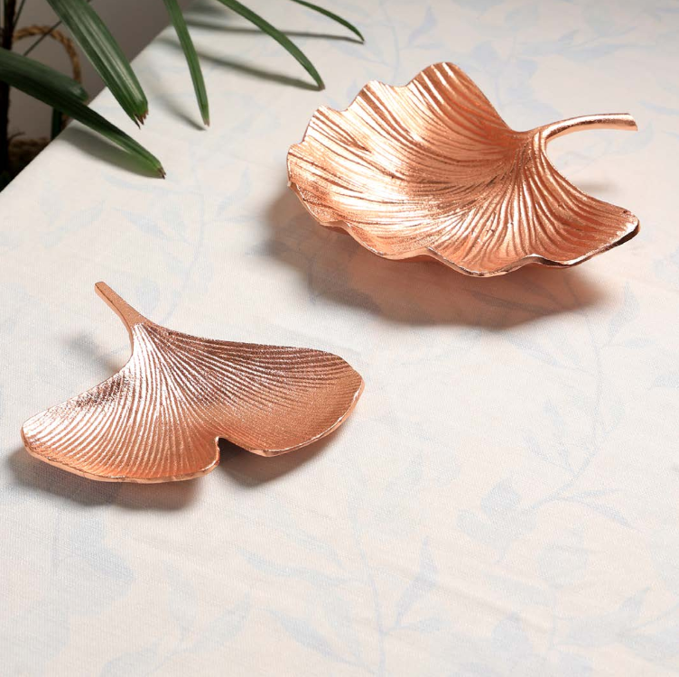 Rose Gold Leaf Tray Small