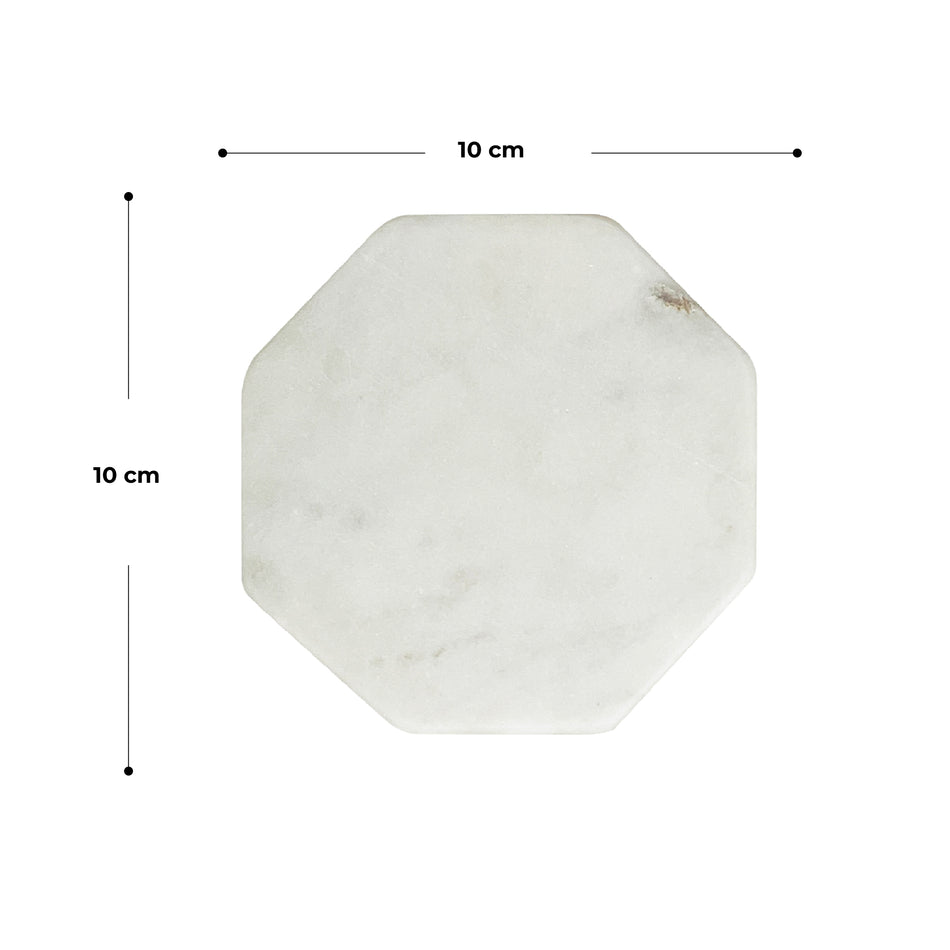 OCTAGON MARBLE COASTER - WHITE SRK1003